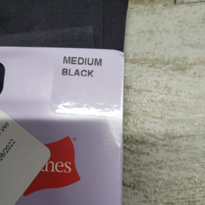 Hanes Women's Black  Shaping Panty Opaque Tights 2 Pair Medium