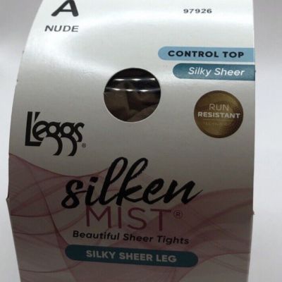 Leggs Womens Silken Mist Ultra Sheer With Run Resist Technology Size A NUDE