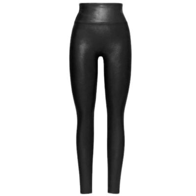 Charcoal Glitter Spanx Faux Leather Leggings Size Small
