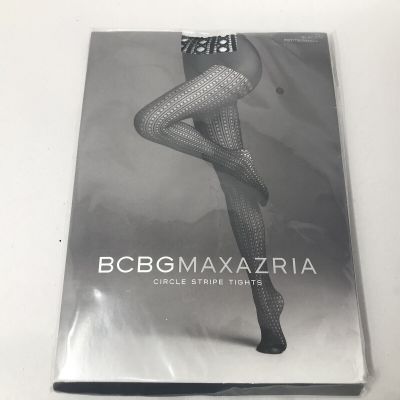 BCBG MAXAZRIA Circle Stripe Tights Black Womens Size XS / S  Nylon Blend NEW NWT