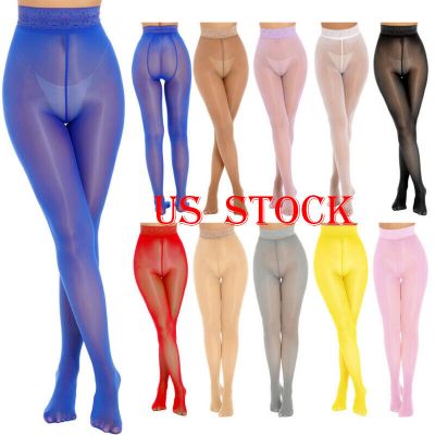 US Women's Stretchy Pantyhose Sheer Smooth Tights Yoga Dance High Rise Stockings