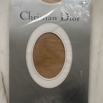 New Old Stock Christian Dior French Champagne Tan Sz 3 Control Top Pantyhose