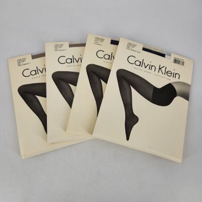 Lot of 4 Calvin Klein Matte Sheer Control Top Pantyhose 720 Size C