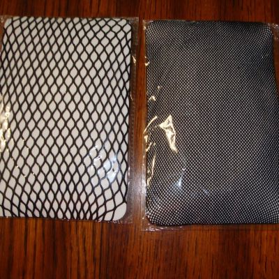 Curbigals Black Fishnet LS Bodystocking w/Tights 2 styles One Size Fits All NEW