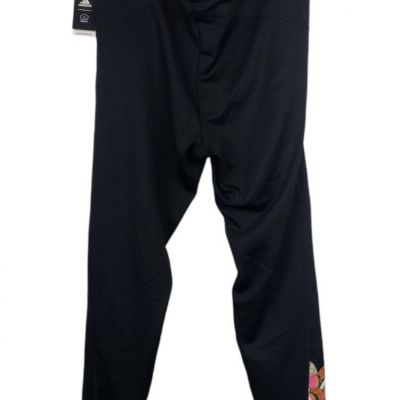 Women's NWT Adidas Primegreen Black Yoga Floral Workout Pants XL