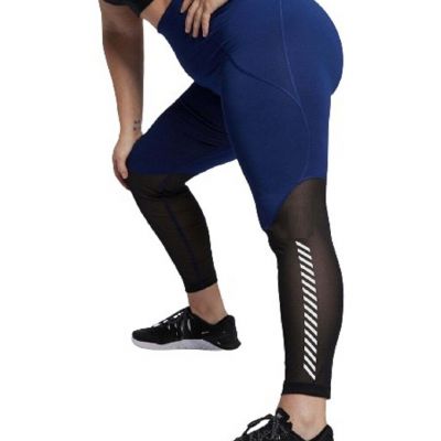 Nike Womens Flattering Fit Workout Leggings Size XXX-Large Color Blue Void