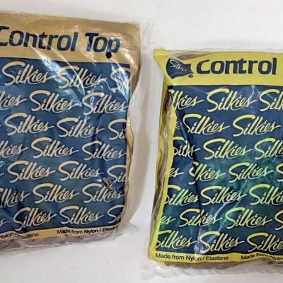 Silkies Control Top Pantyhose X-Tall Taupe Support Legs 745 Lot of 2 New NOS