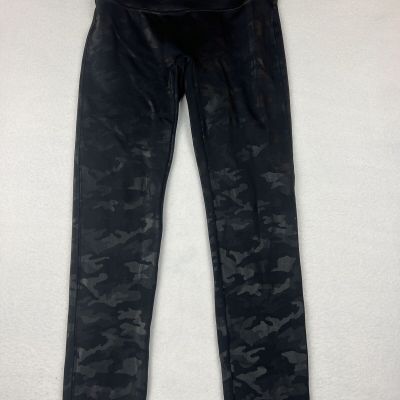Spanx Women Look At Me Now High Waisted Seamless Leggings Black Camo Size Large