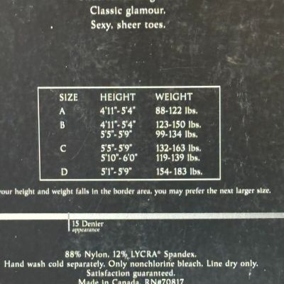 New Victoria's Secret Very Sexy Classic Stocking 15 Denier Ivory Size B VS2387