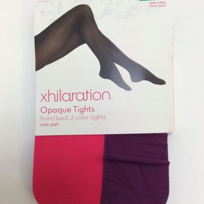 NWT S/M Xhilaration Opaque Tights Front/Back 2 Color Purple/Pink Tights