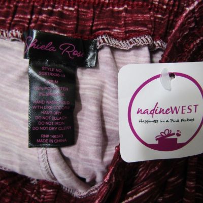 NWT Shiela Rose Nadine West Streaky Burgundy Polyester Blend Pants Women's M
