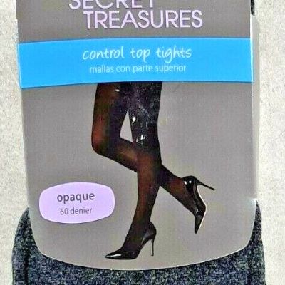 Secret Treasures Black Control Top Size 3 Pantyhose Tights Woman 1 Pair