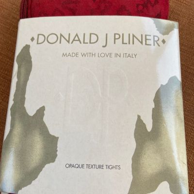 DONALD J PLINER Opaque Texture Tights Nylons Red Size M NEW