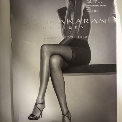 Donna Karan Hosiery Signature Collection Sandalfoot Black Small Ultra Sheer