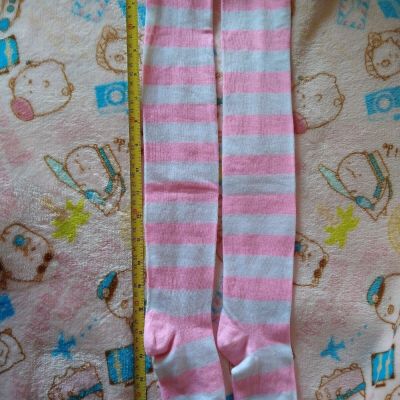 Women Ahegao Anime Printed Stockings Manga Socks Pink Stripes