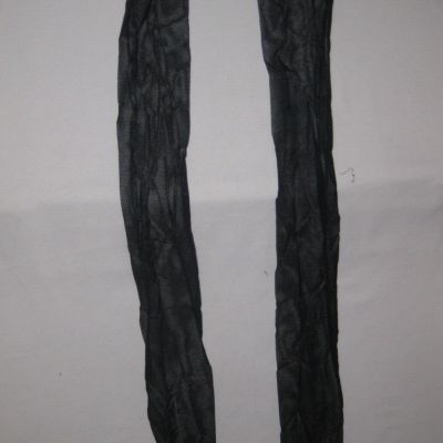 Frilly lace trim w/bows sheer mesh thigh highs black nip goth kawaii