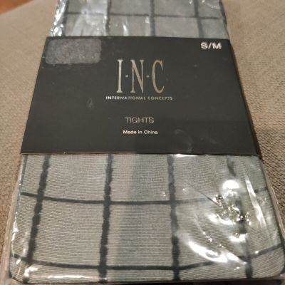 INC International Company Tights S/M Black Diamond/Square