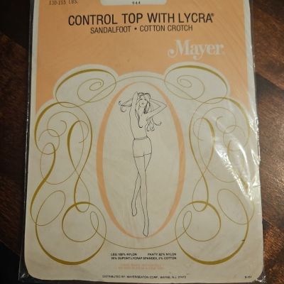 Vintage Mayer Control Top Black Panty hose. Size Medium Tall.