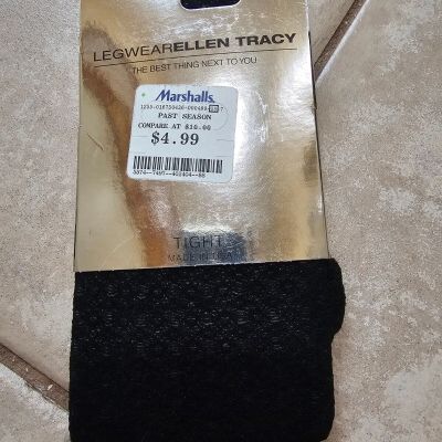 Ellen Tracy - Patterned Tights - Black - Size Tall - NEW