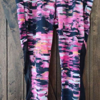 XL Avia workout pants 18” inseam leggings pink & black C3251