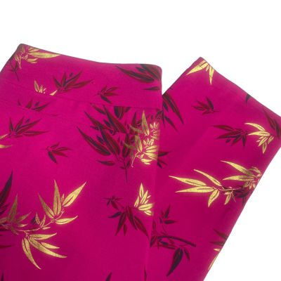 Soft Surroundings Large pink Floral Leggings Fuchsia Bright Gold