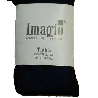 Imagio Tights Medium Tall Black Woman’s Opaque  Control Top Nylon Spandex New