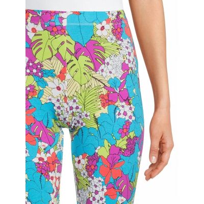 No Boundaries Juniors’ Bright Tropical Floral Print Capri Leggings MANY SIZES