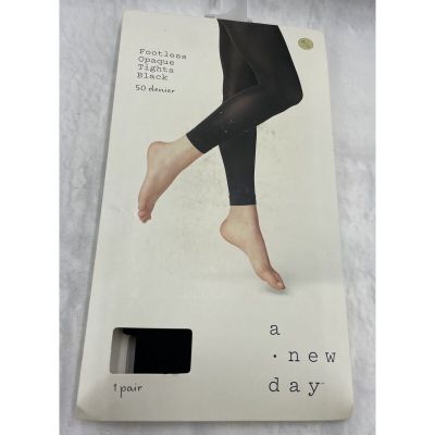 ** A New Day Footless Opaque Tights Black - M/L