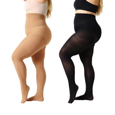 High Waisted Plus Size Tights Tummy To Thigh For Women 2X 3X 4X Sheer Clearance