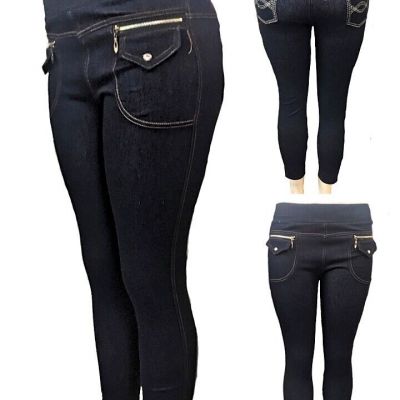 Women Solid Cotton Denim style Jeggings Soft Skinny Jeans Sexy Stretch Pants