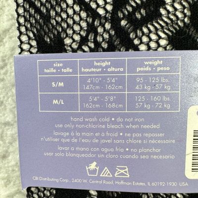 Claire's Women's Medium/Large Black Fishnet Footed Tights New