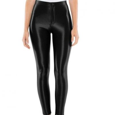 American Apparel Womens XS Disco Pants Shiny Wet Look -Glossy Black