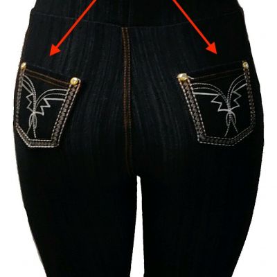 Women's NEW Denim Style Jeggings w/Front+Back Pocket capril lenght