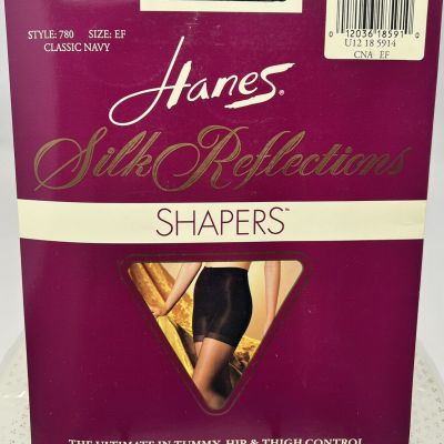 Hanes Silk Reflections Shapers Silky Sheer Pantyhose EF Classic Navy Style 780