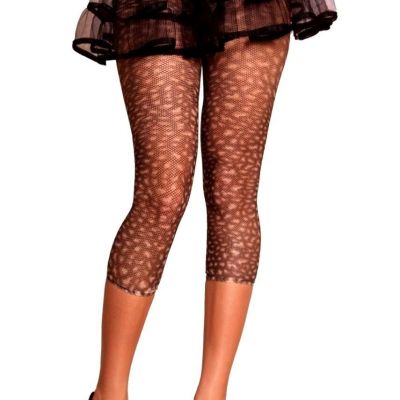 1127 Sexy Animal Print Beige Tan Workout Leggings Nylon Pants One Size S M