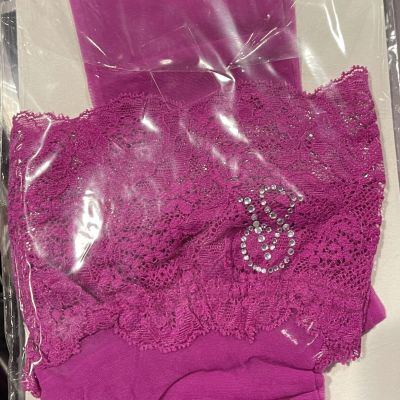 NEW Victorias Secret Hosiery Lace Top Thigh Highs w/ Reinforced Heel Small N6674