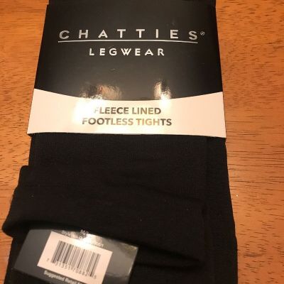 Pair M/L Black Fleece Lined Womens Footless Tights CHATTIES NEW
