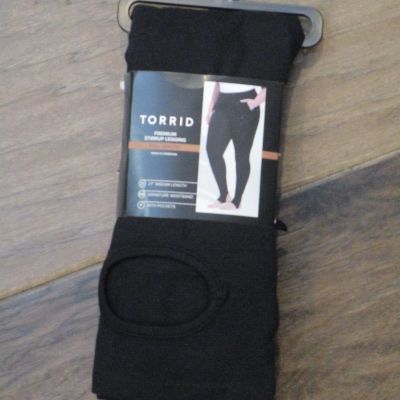 TORRID FULL LENGTH SIGNATURE WAIST BLACK STIRRUP LEGGINGS SIZE 6 (6X/ 30)