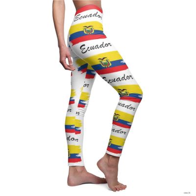 Ecuador Flag Cut & Sew Casual Leggings, Workout Tight Leggings, Sport Legging