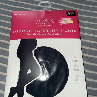 Isabel Maternity Opaque Maternity Tights - Women's Pregnancy Black Tights L/XL