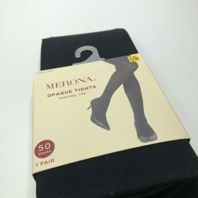 NEW Merona Opaque Tights control Top Black Color Size S/M