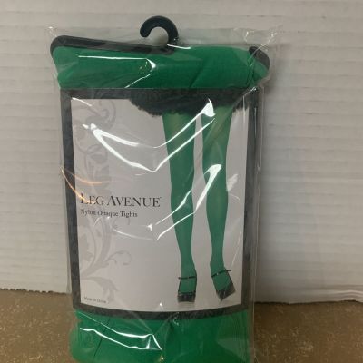 Leg Avenue Tights Opaque Nylon Women's One Size Reg Kelly Green 7300