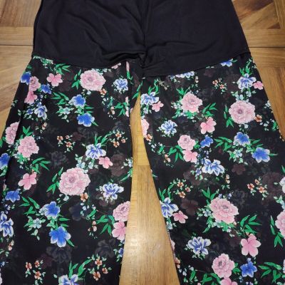 Torrid Sheer Floral Flower Legging Pants Sz 4 Shorts Underneath Womens