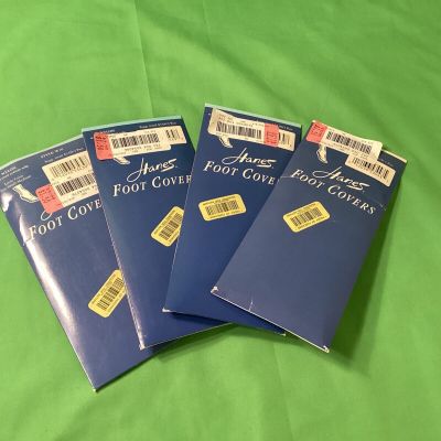 4 packs (8 pair) of Hanes Foot Covers, Little Color, size Small/Medium, 1997