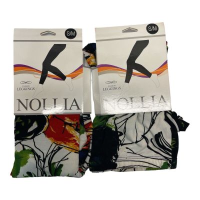 Nollia Women’s S/M Multi Color Floral Pattern Soft Comfortable Leggings