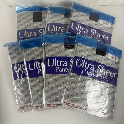 7 Packs Ultra Sheer Panty Hose Pantyhose Coffee Color One Size 100perc Nylon
