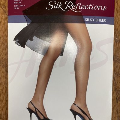 Hanes Silk Reflections SILKY SHEER Size AB - BARELY THERE Control Top Pantyhose