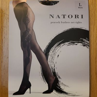Natori  Peacock Feathers Fashion Net Tights NTN02244, Black.  Choose Size