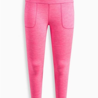 Torrid 2 (4X, 26) Soft Performance Jersey Full Length Active Legging Barbie Pink