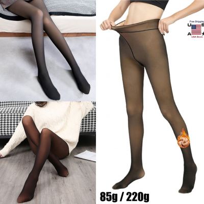 220g Thick Winter Double Lined Stretch Women Thermal Fleece Tights Pantyhose USA